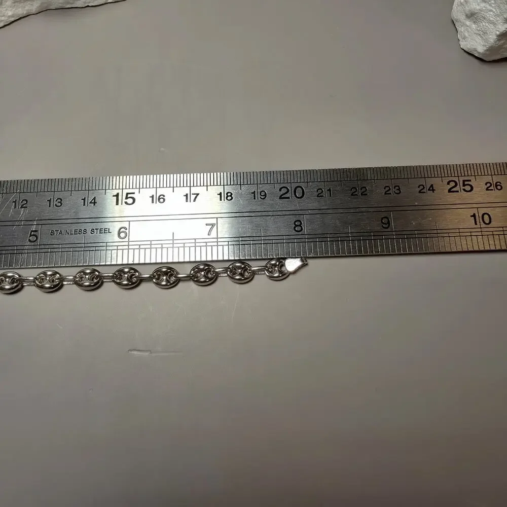 925 Sterling Silver 6.2mm Puffed Mariner Bracelet - 8 Inch, 8g